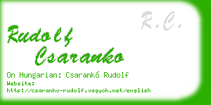 rudolf csaranko business card
