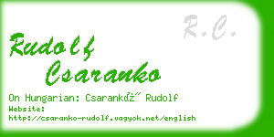 rudolf csaranko business card